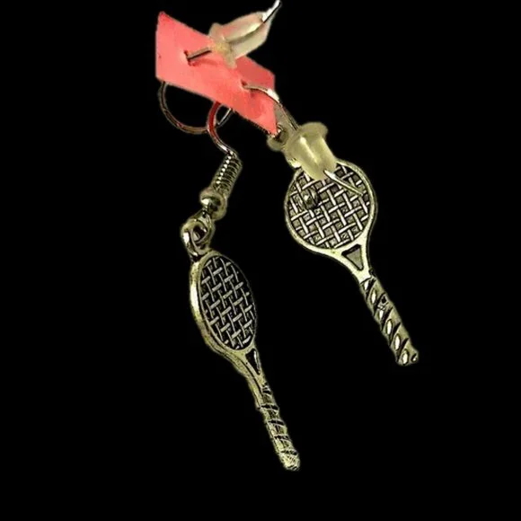 NWT handmade rare Tennis Prep artist / luxury earrings hypoallergenic .925 - Picture 1 of 7